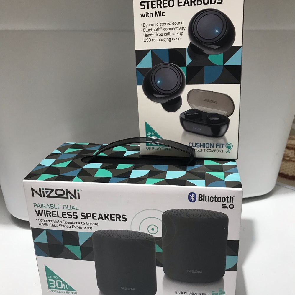 Wireless Speakers and Earbuds Set